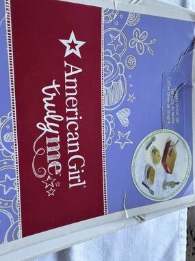 American Girl Cream Mini Bake Dish Set with Decorative Plate and Oil Bottle